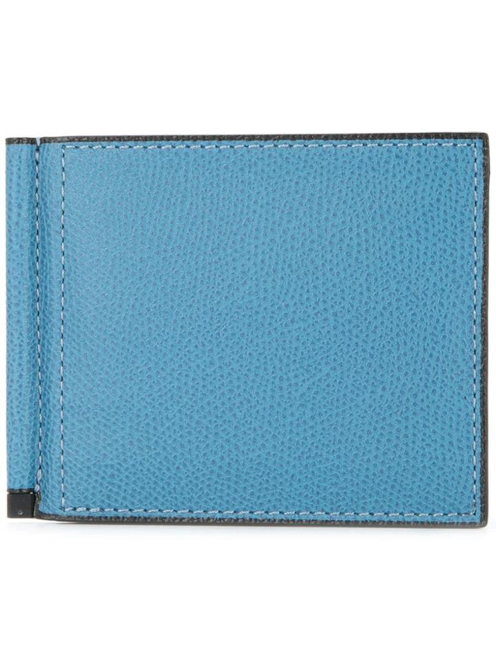 Valextra Simple Grip Billfold Wallet - Blue