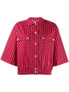 Mcq Alexander Mcqueen Cropped Striped Shirt - Red