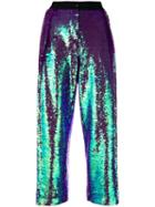 Peter Jensen Pleated Sequin Trousers - Purple