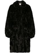 Fendi Pre-owned 1980's Midi Teddy Coat - Black