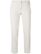 Massimo Alba - Striped Straight Trousers - Women - Cotton/linen/flax - 38, Nude/neutrals, Cotton/linen/flax