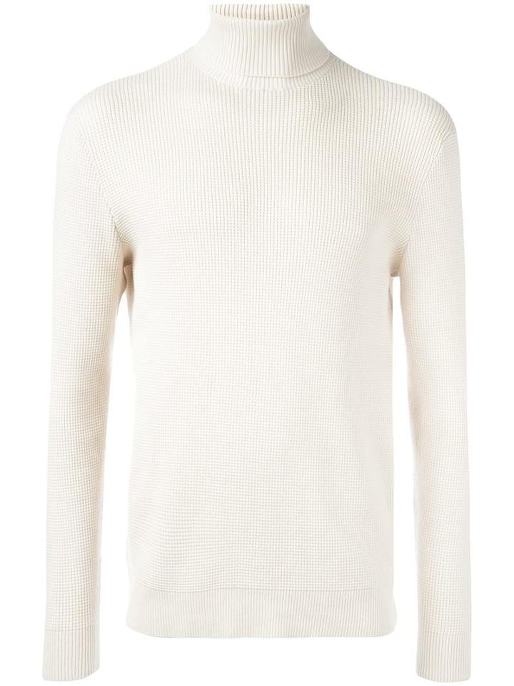 Folk 'waffle' Turtleneck Jumper, Men's, Size: Small, Nude/neutrals, Cotton/spandex/elastane