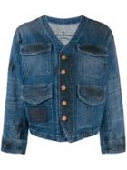 Vivienne Westwood Anglomania 'paint Stroke' Denim Jacket - Blue