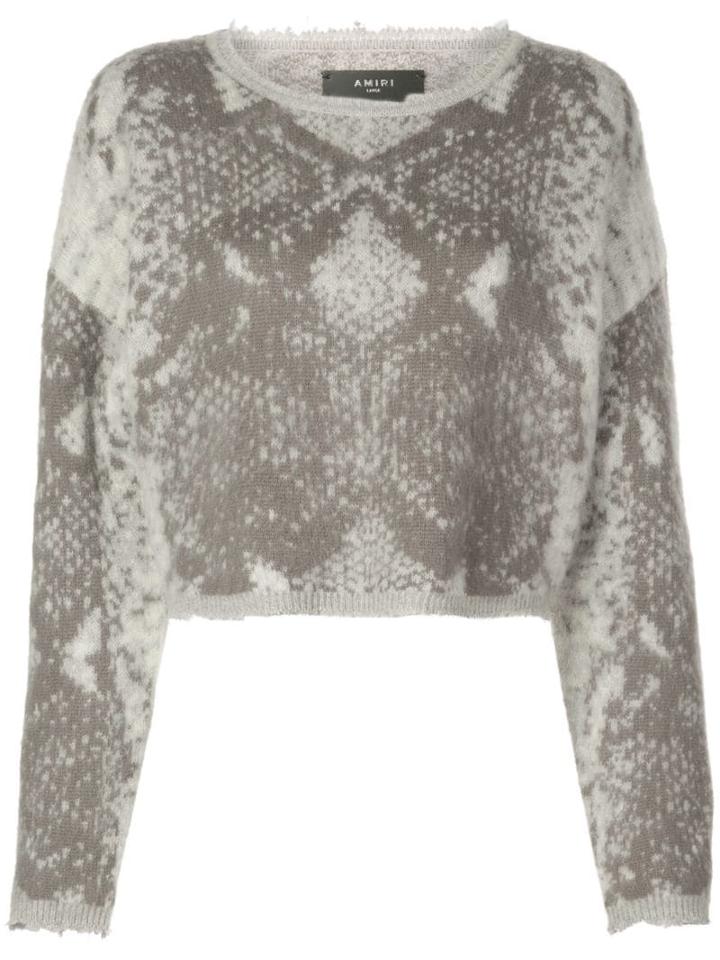 Amiri Snakeskin Knitted Jumper - Grey