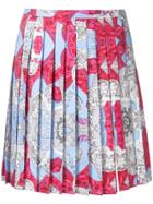 Versace Signature Print Pleated Skirt - Multicolour