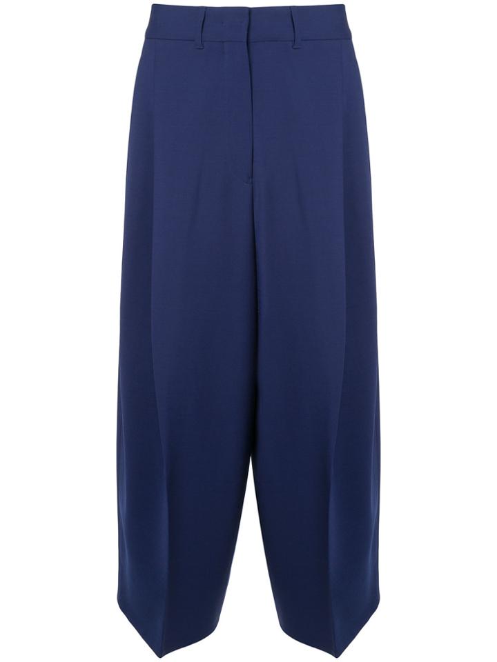 Jil Sander Cropped Palazzo Pants - Blue