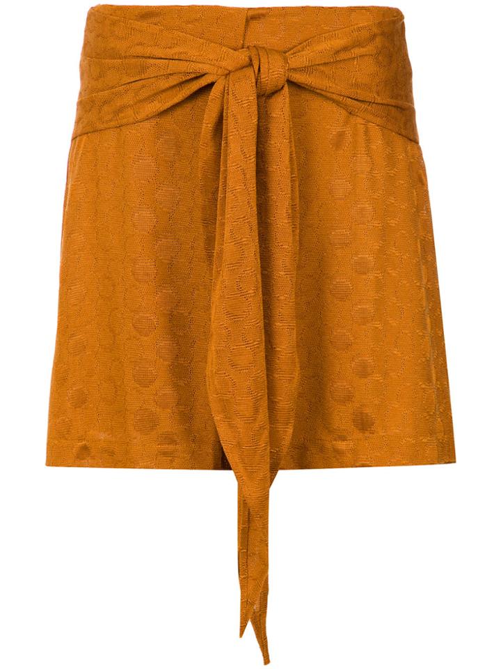 Lilly Sarti Tie Detail Skirt - Yellow & Orange
