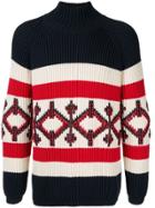 Ports V Intarsia Knit Jumper - Multicolour