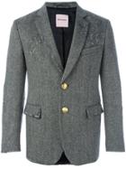 Palm Angels Distressed Herringbone Blazer - Grey