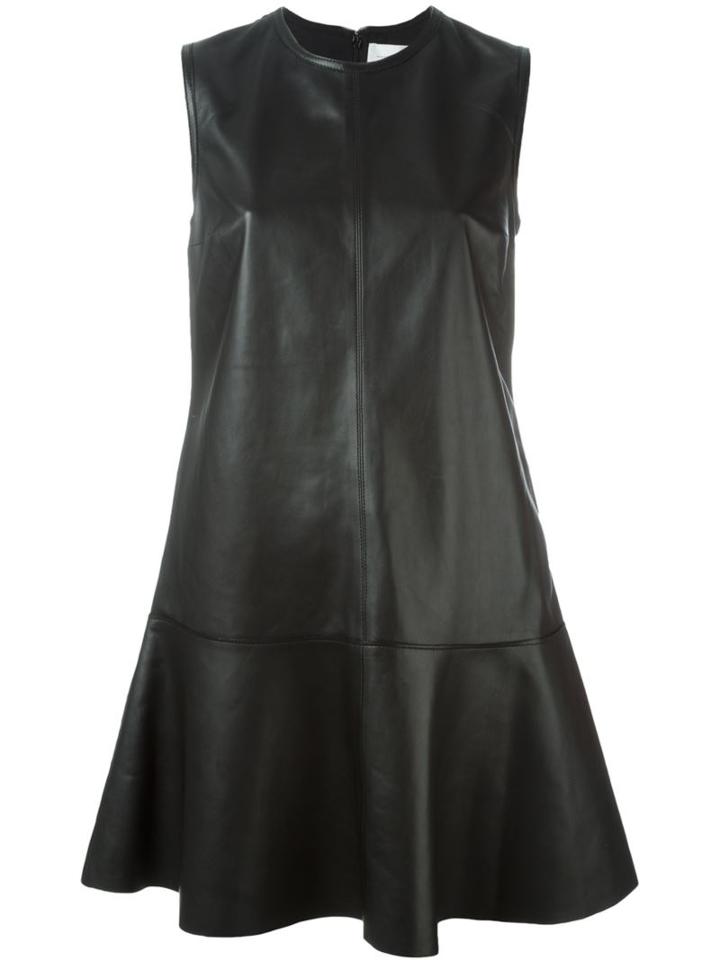 Victoria Victoria Beckham Sleeveless Mini Dress, Women's, Size: 10, Black, Viscose/polyester/leather