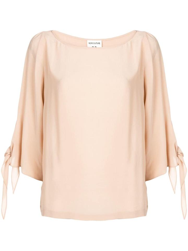 Semicouture Loose Jersey Top - Neutrals
