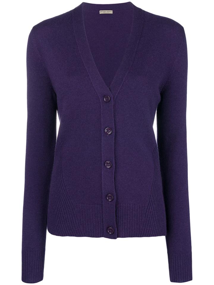 Bottega Veneta Deep V-neck Cardigan - Pink & Purple