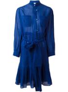 Yves Saint Laurent Vintage Belted Shirt Dress, Women's, Size: 38, Blue