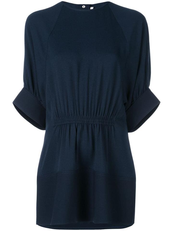 Tibi Savanna Shirred Panel Top - Blue
