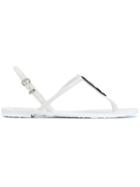 Karl Lagerfeld Rubber Jelly Lagerfeld And Cat Sandals - White