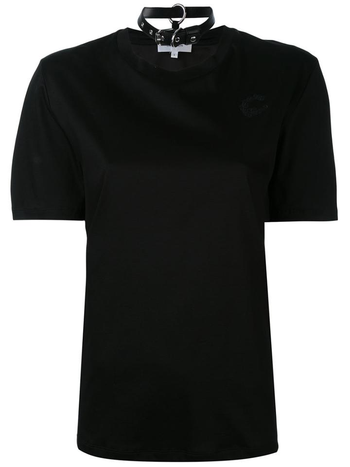 Carven - 'chok' Logo T-shirt - Women - Cotton/polyester - M, Black, Cotton/polyester