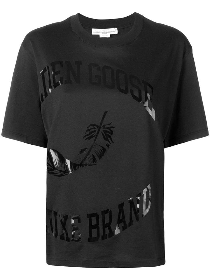 Golden Goose Deluxe Brand Logo Printed T-shirt - Black
