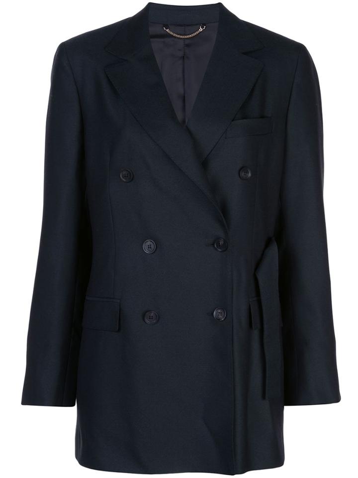 Salvatore Ferragamo Double-breasted Belted Blazer - Black