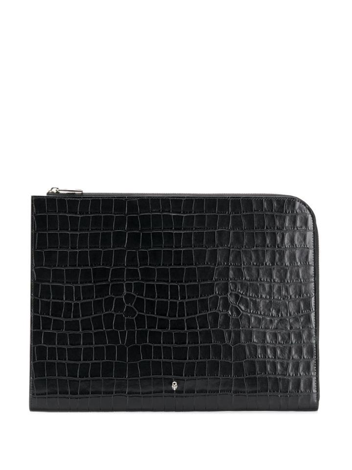 Alexander Mcqueen Skull Half-zip Pouch - Black