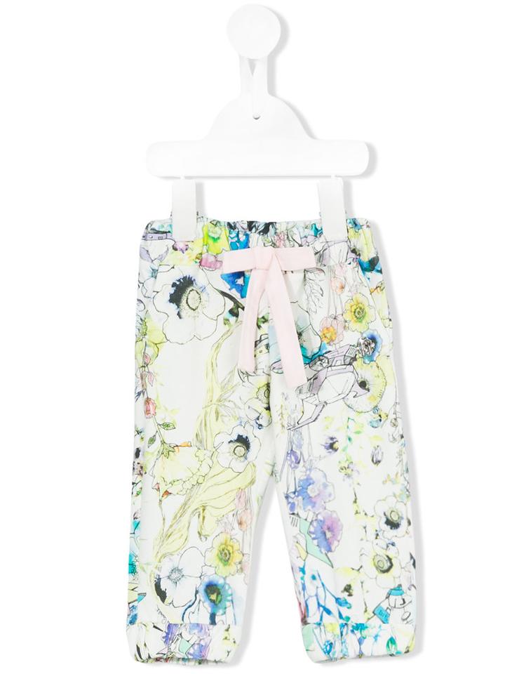 Roberto Cavalli Kids - Floral Track Trousers - Kids - Cotton/spandex/elastane - 6 Mth, Infant Girl's, White