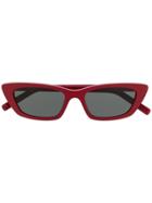 Saint Laurent Eyewear Slim-shape Sunglasses - Red