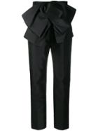 Paule Ka Frilled Straight Fit Trousers - Black