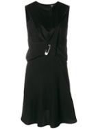 Versus - Safety Pin Sleeveless Dress - Women - Acetate/viscose - 44, Black, Acetate/viscose