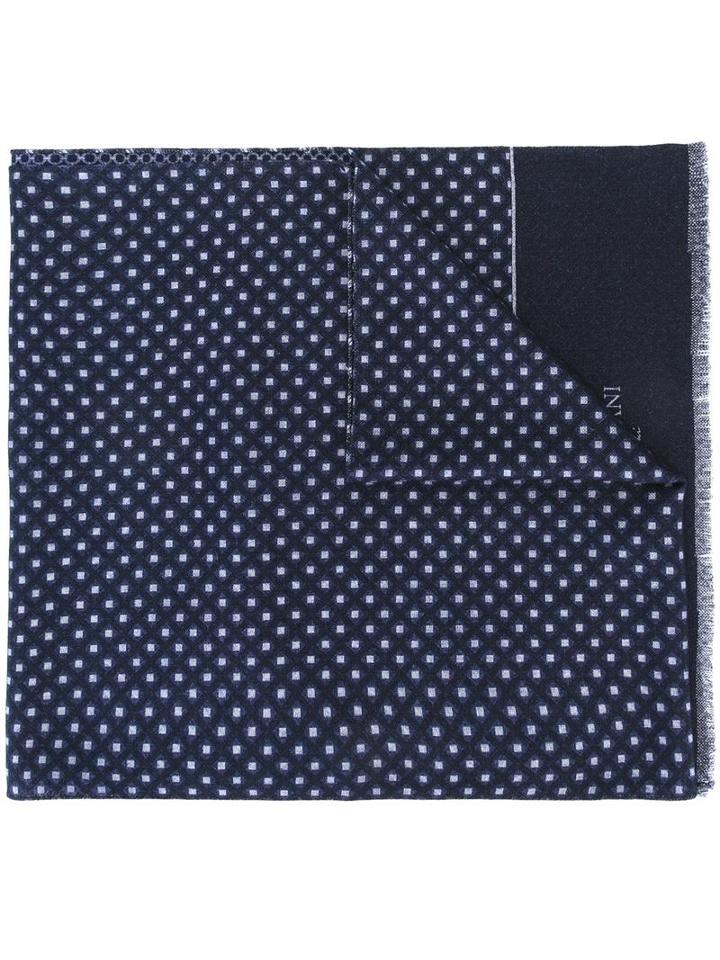 Corneliani Jacquard Scarf, Men's, Blue, Wool