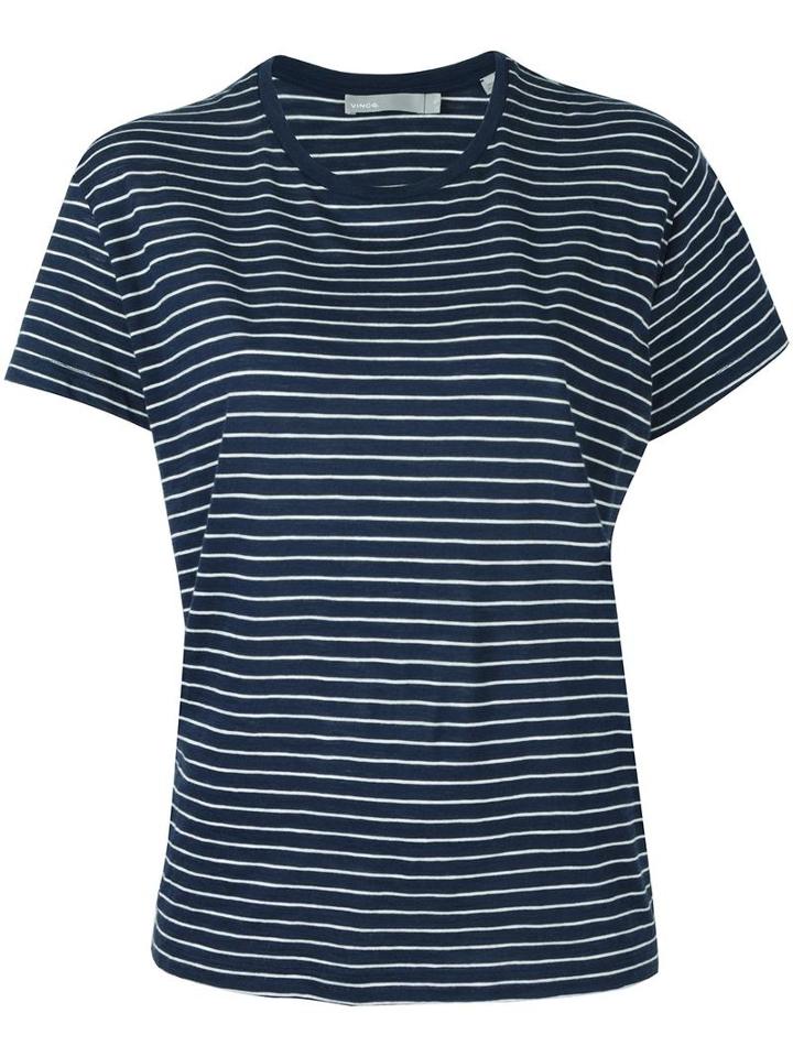 Vince Striped Relaxed T-shirt, Women's, Size: Small, Blue, Supima Cotton