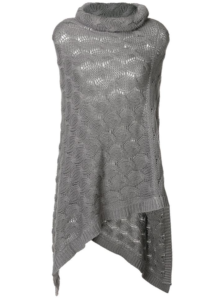 Cruciani Chunky Knit Poncho - Grey