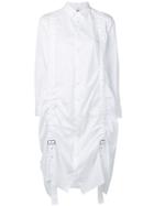 Comme Des Garçons Noir Kei Ninomiya Buckle-detail Shirt Dress - White