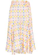 Paper London Midi Asymmetric Wrap Silk Skirt - Multicolour