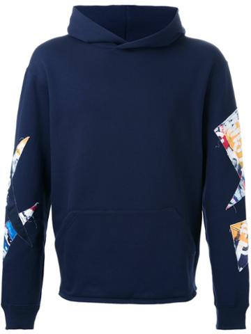 Almostblack Patched Arms Hoodie, Men's, Size: 1, Black, Acrylic/nylon/polyurethane/rayon