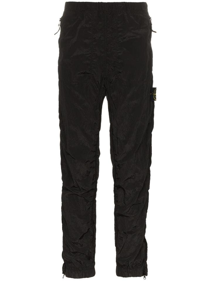 Stone Island Logo Embellished Trousers - Green