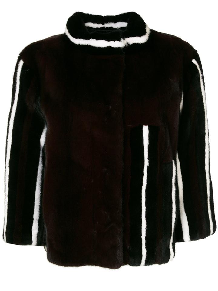Liska Striped Jacket - Black