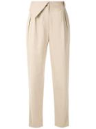 Andrea Marques Flap Waistband Trousers - Neutrals