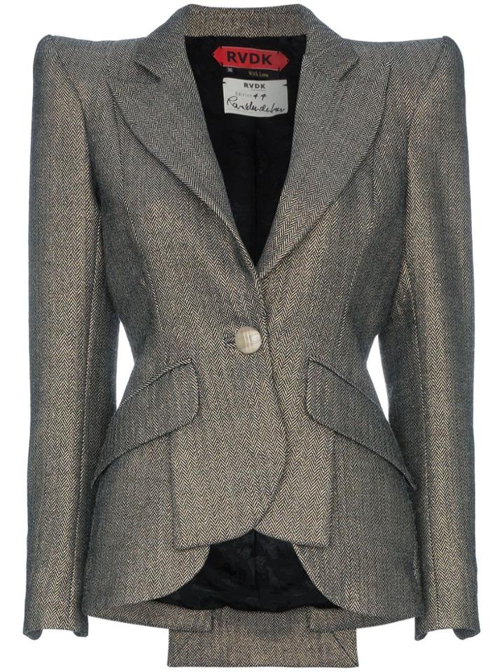 Ronald Van Der Kemp Silk Single Breasted Blazer - Black