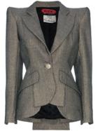 Ronald Van Der Kemp Silk Single Breasted Blazer - Black