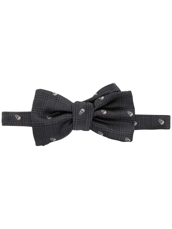 Alexander Mcqueen Skull Printed Bow Tie - Black