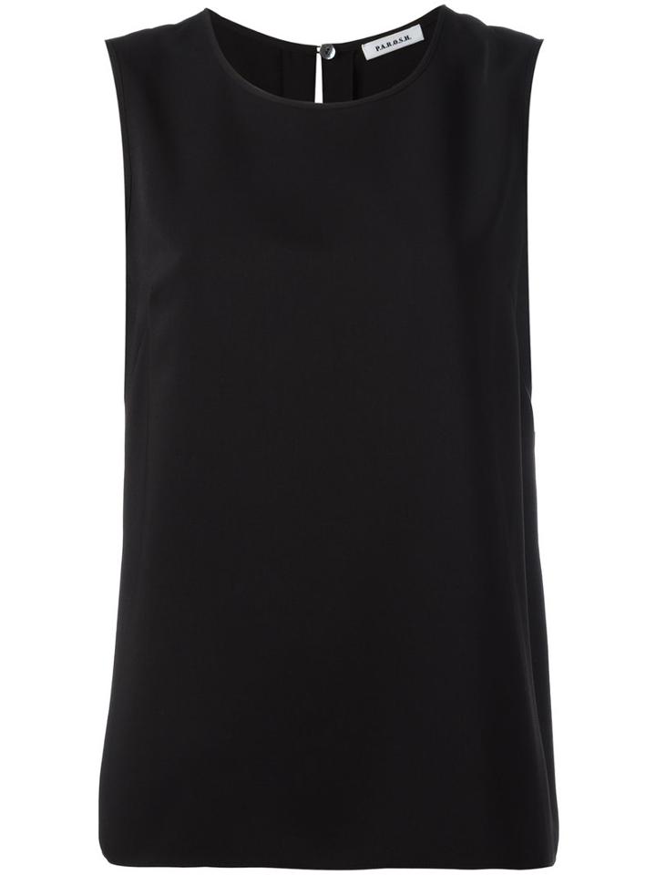 P.a.r.o.s.h. Split Back Tank, Women's, Size: Large, Black, Polyester