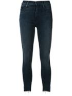 Mother Cropped Skinny Jeans - Blue