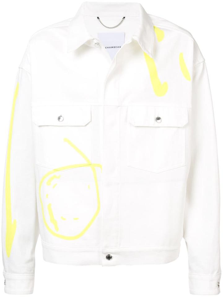 Rochambeau Line Work Denim Jacket - White