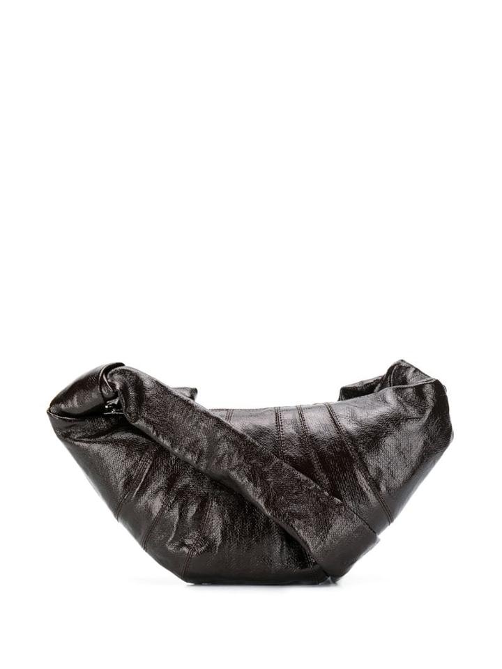 Lemaire Patent Leather Messenger - Brown