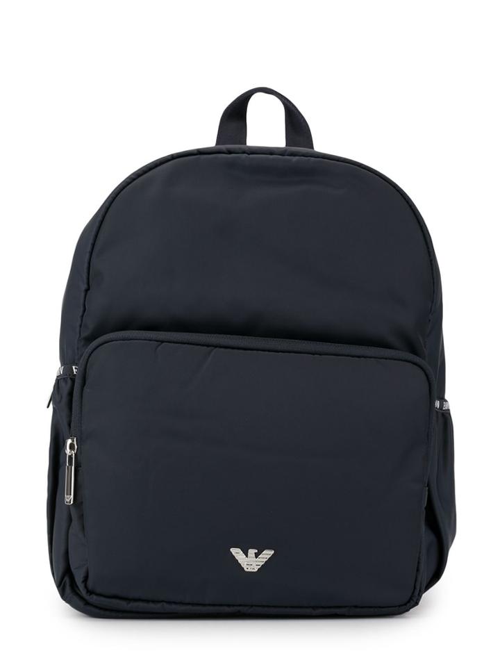 Emporio Armani Kids Logo Plaque Backpack - Blue