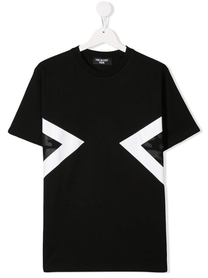 Neil Barrett Kids Teen Camo Print T-shirt - Black