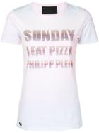 Philipp Plein 'sunday I Eat Pizza' T-shirt - Pink