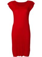 Pleats Please By Issey Miyake Shift Midi Dress - Red