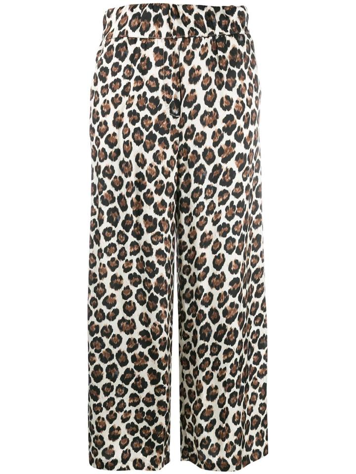 White Sand Leopard-print Trousers - Neutrals