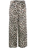 White Sand Leopard-print Trousers - Neutrals