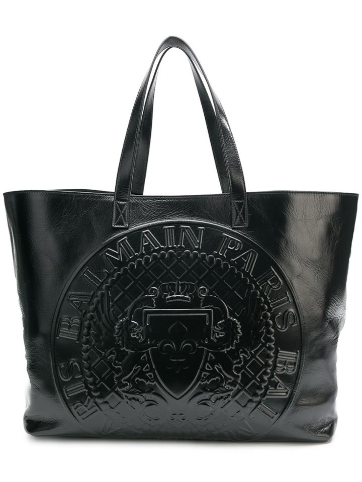 Balmain Embossed Tote - Black